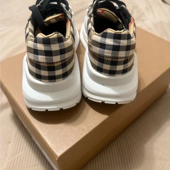 Burberry Vintage Regis Check and Leather Sneakers